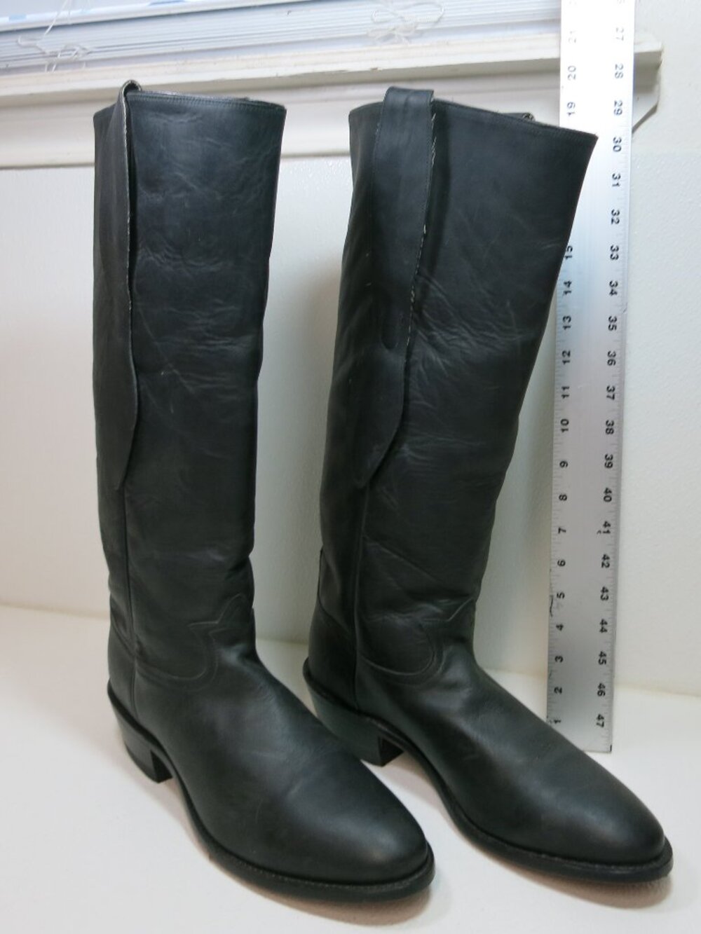 TONY LAMA Shooter’s Boots 18" Tall Boot Leather Men's Leather Footwear 11.5 D - Picture 2 of 9